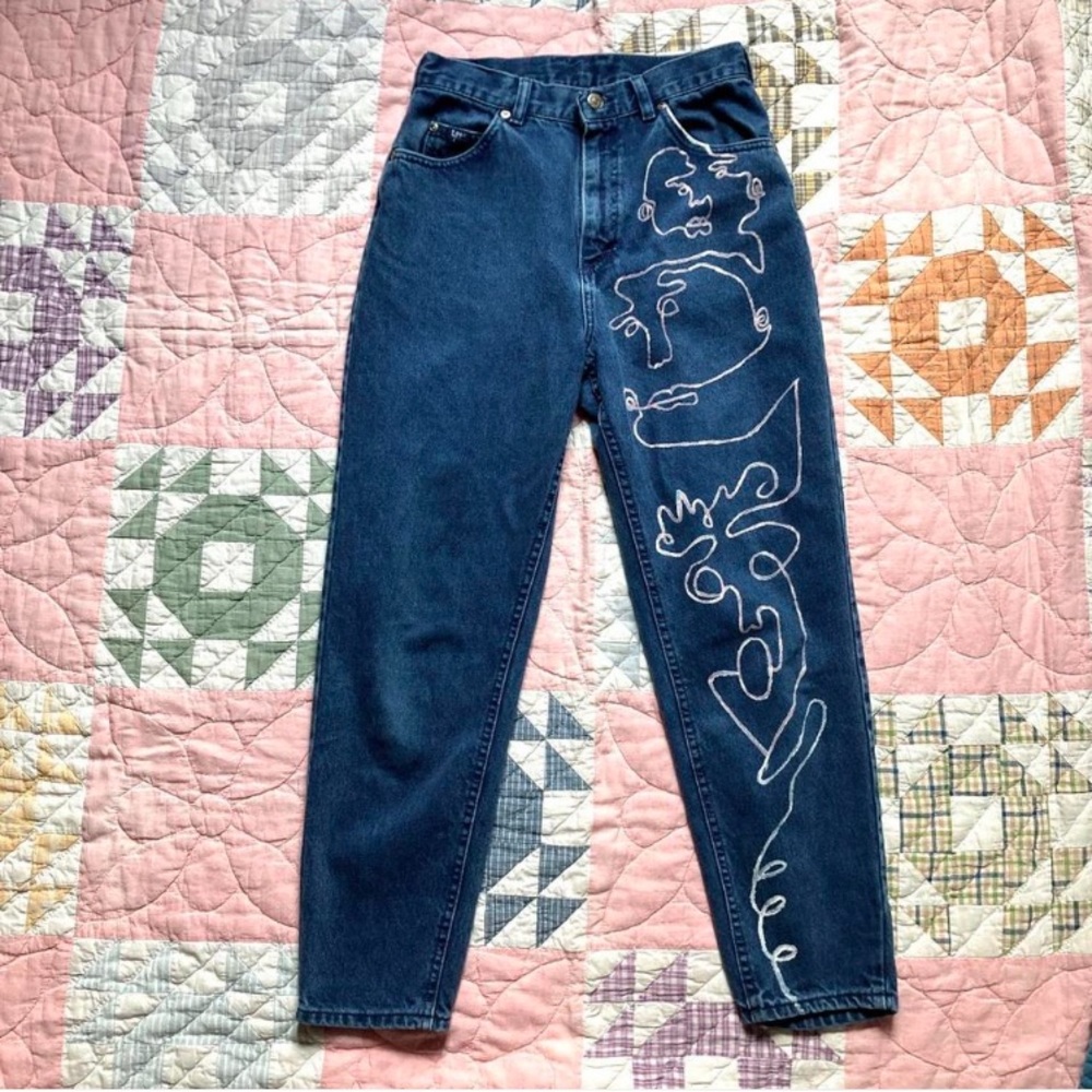 Funky Hand Painted Vintage Lee Jeans